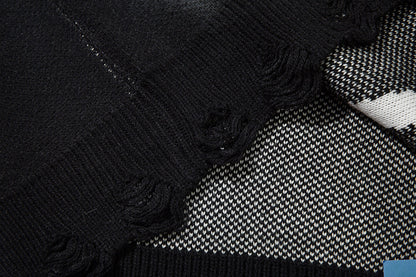 Tie-Dye Graffiti Butterfly Cutout Knit Sweater WN11412