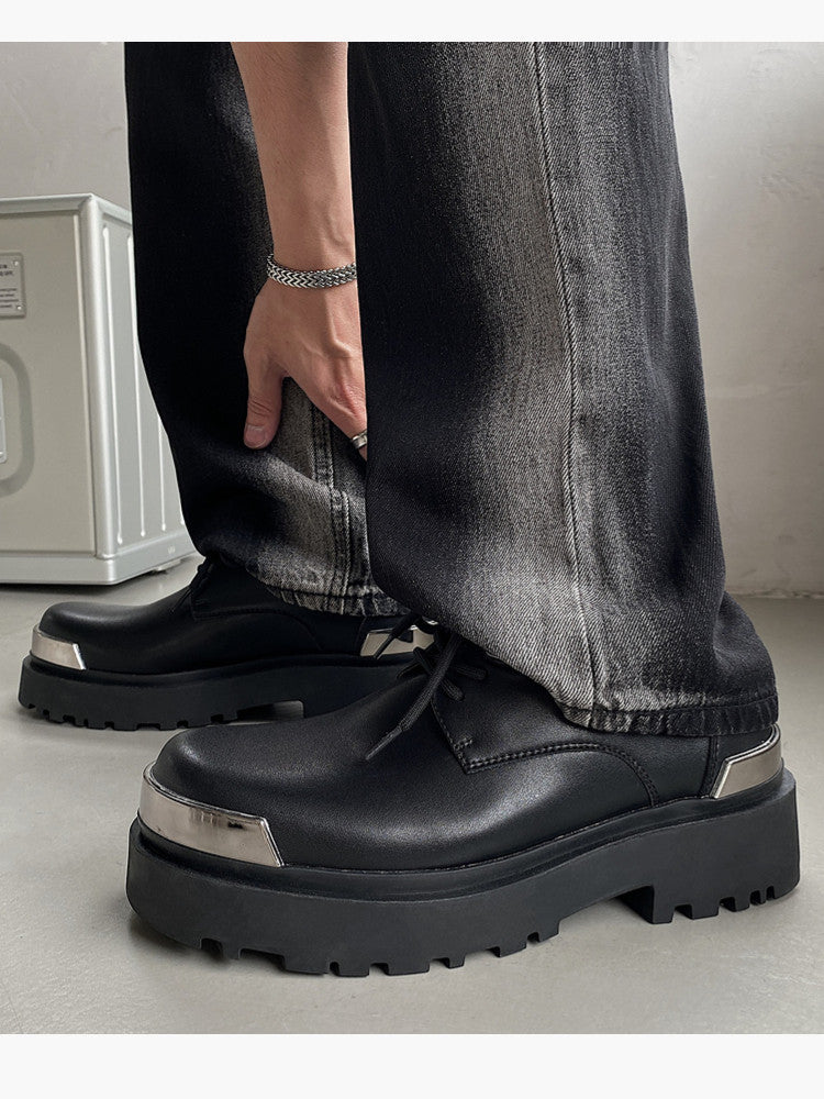 Chunky Platform Metal Toe Lace-Up Shoes WN24529