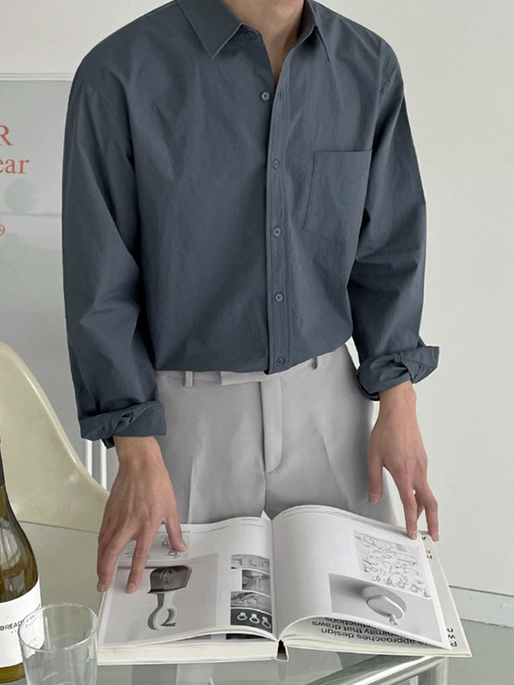 Wrinkle-Free Plain Long Sleeve Shirt WN20227
