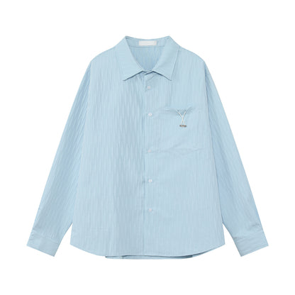 Textured Plain Long-Sleeve Shirt WN24960