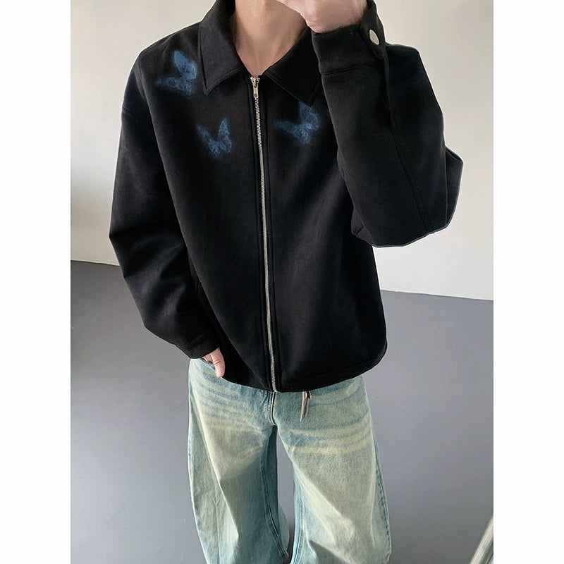 Butterfly Print Desig Zipper Jacket WN19276