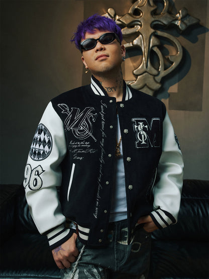 Print Baseball Jacket WN12015