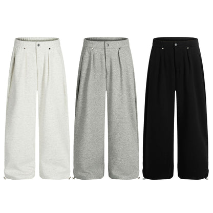 Drape Pleats Wide Leg Sweatpants WN26081