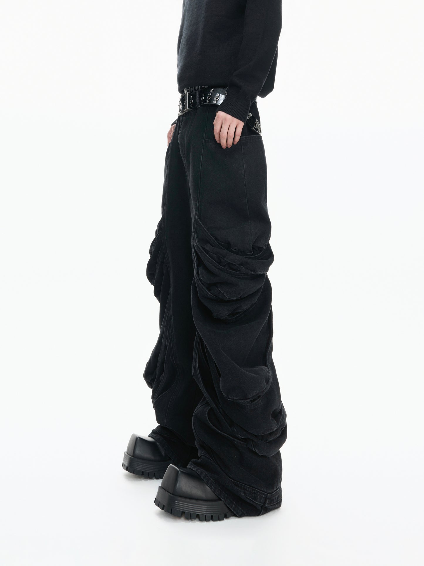 Heavy Craft Deconstruct Wash Stacked Straight Denim Jeans WN23327