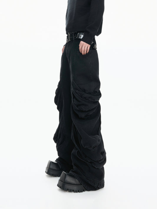 Heavy Craft Deconstruct Wash Stacked Straight Denim Jeans WN23327