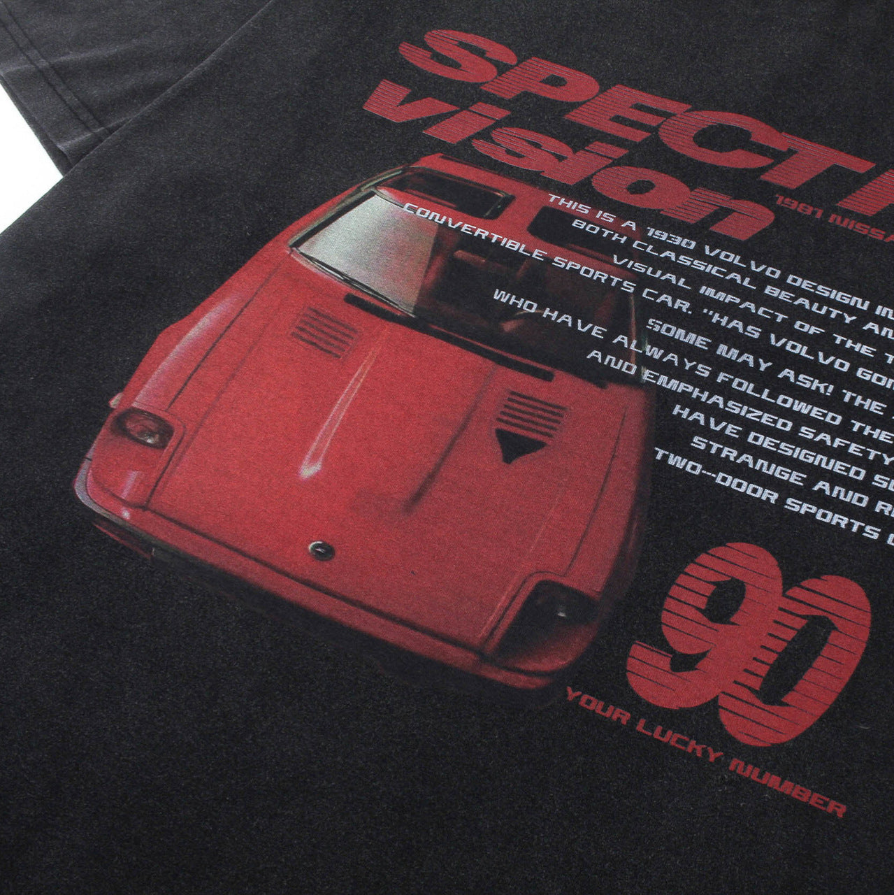 Washed Graphic Car Print Short Sleeve T-Shirt WN25775