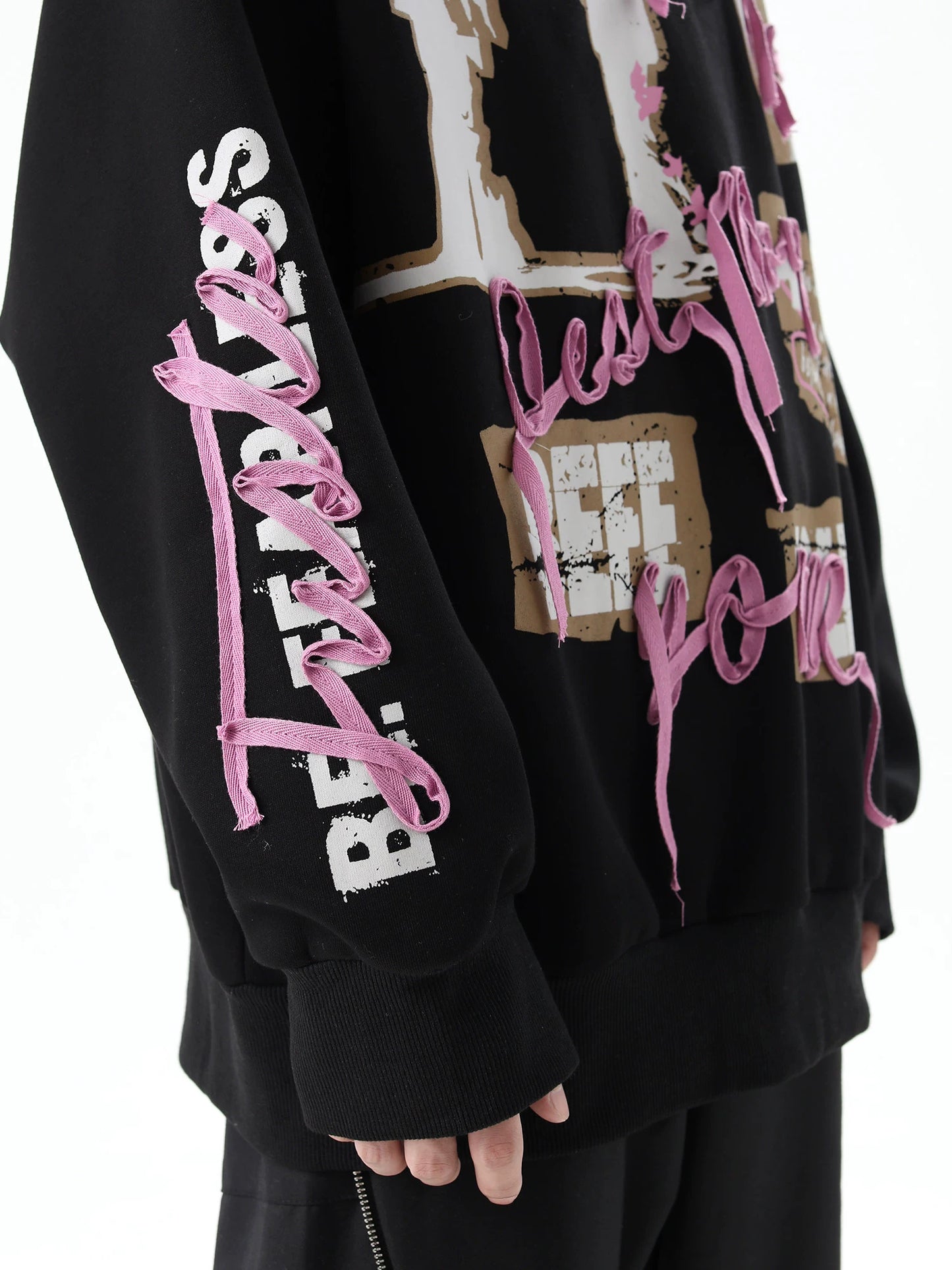 Ribbon Design Oversize Hoodie WN10328