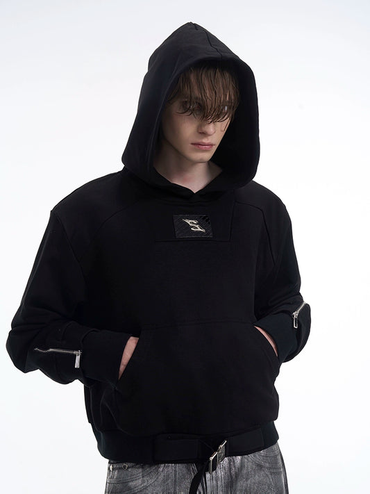 Metal Buckle Oversize Pullover Hoodie WN13220