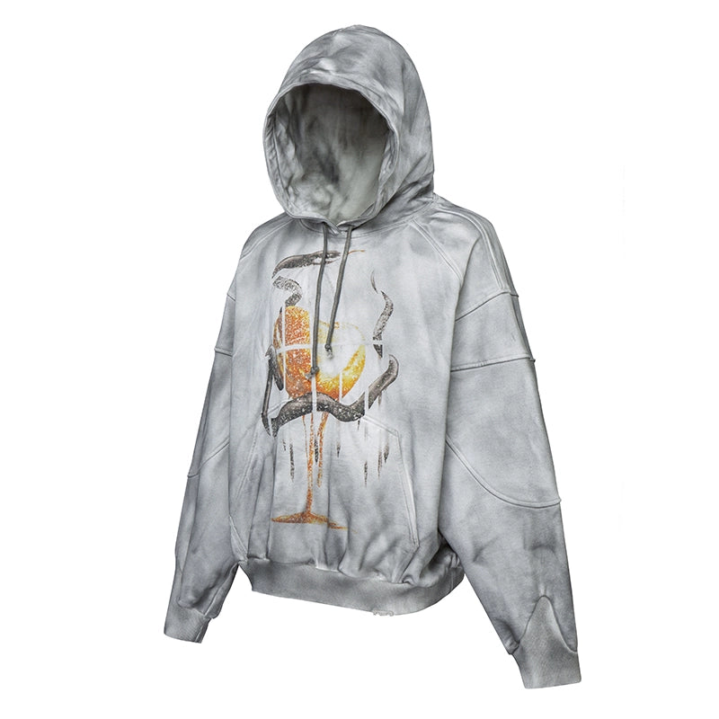 Heavyweight Print Terry Cloth Oversize Hoodie WN12194