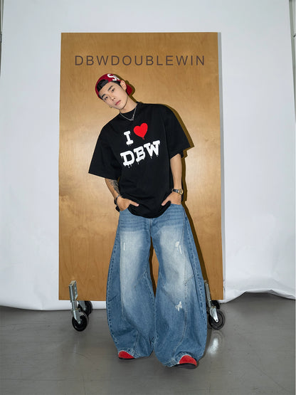 Three-Dimensional Print Oversize Short Sleeve T-Shirt WN20861