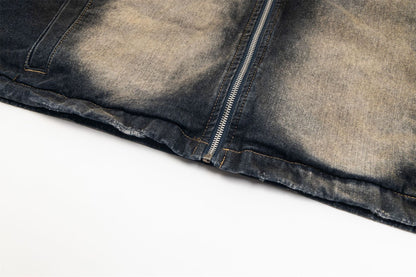 Mud Dye Washed Zip-up Hooded Jacket WN15024