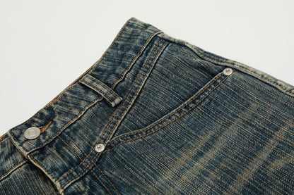 Fade Washed Straight Denim Jeans WN25940