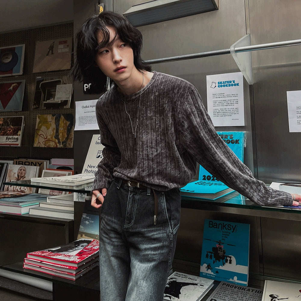 Ribbed Oversize Long Sleeve T-Shirt WN20236