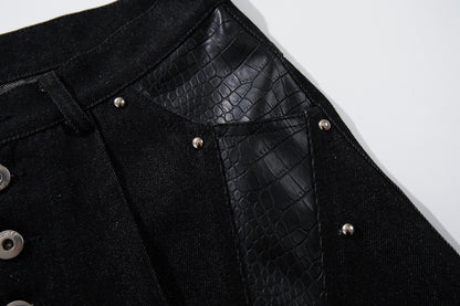 Deconstructed Irregular Wide Leg Denim Jeans WN23052