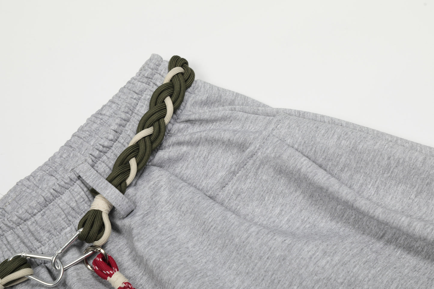 Rope Drawstring Curved Wide Leg Sweatpants WN25708