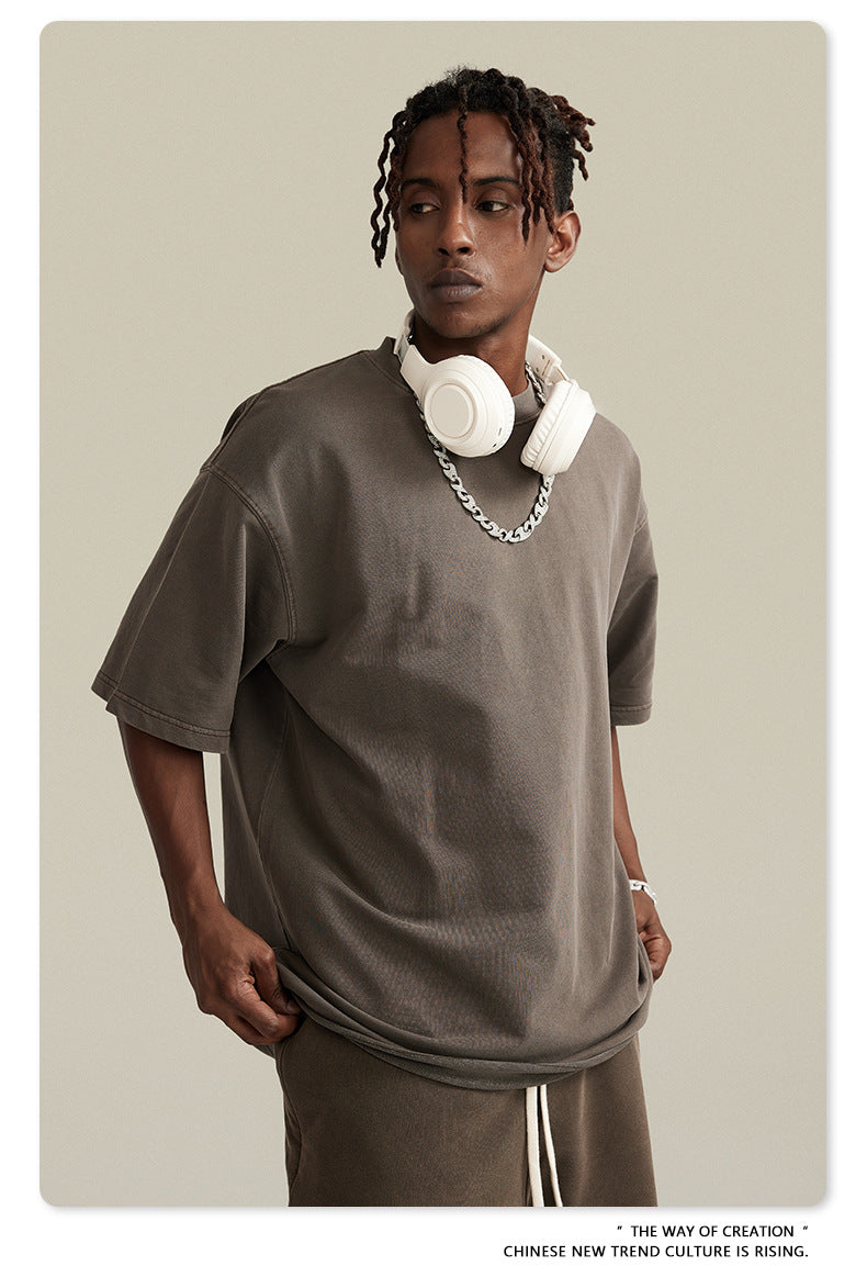 Water Washed Heavyweight Oversize Short Sleeve T-Shirt WN6077