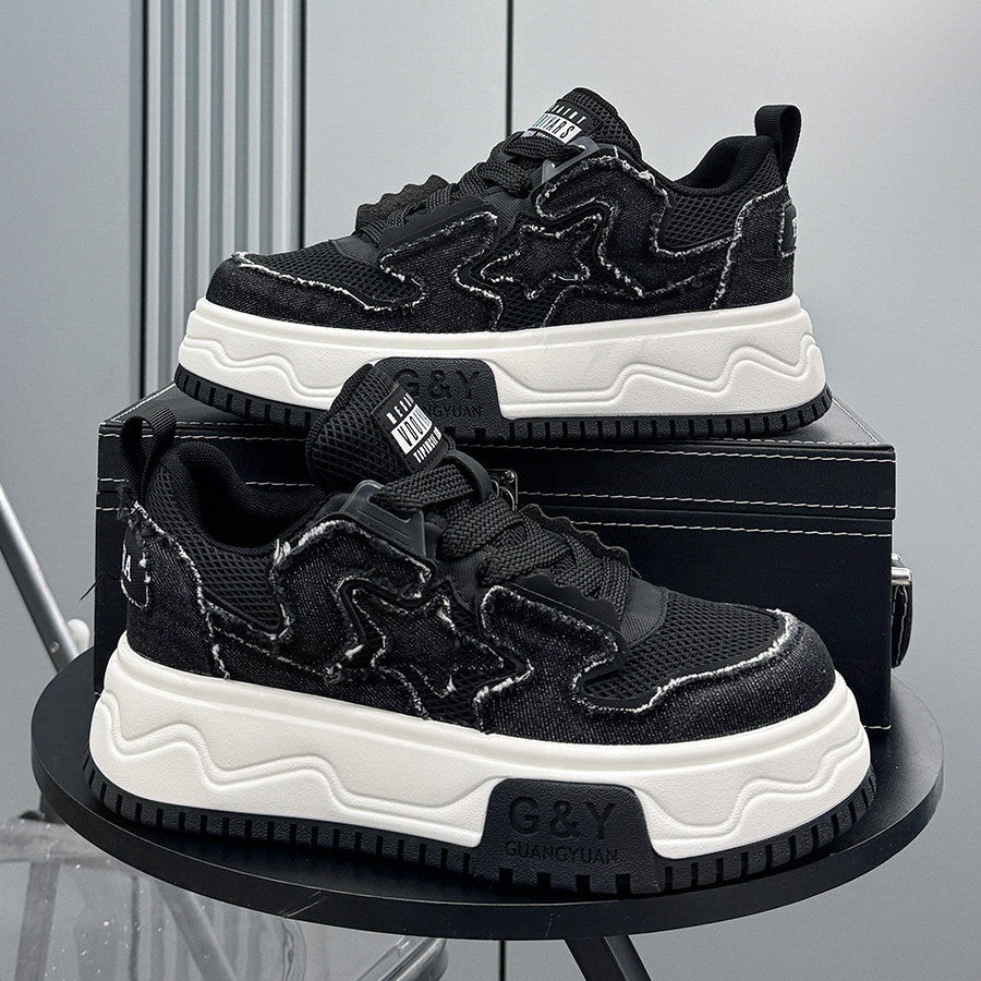 Platform Mesh Chunky Lace-Up Sneakers WN24819