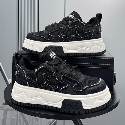 Platform Mesh Chunky Lace-Up Sneakers WN24819