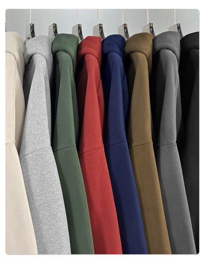 Fleece Lining Side Pocket Zipper Hoodie & Fleece Lining Wide Leg Sweatpants Setup WN23114