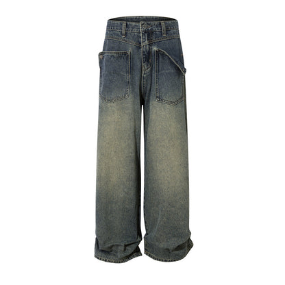 Washed Straight-Leg Denim Jeans WN11233