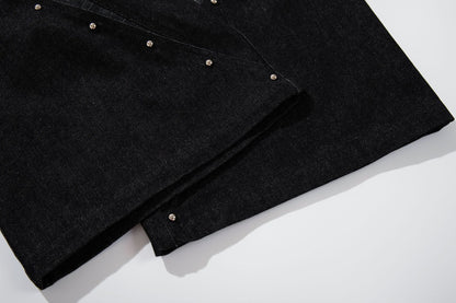 Python Pattern Rivet Denim Half Pants WN25746