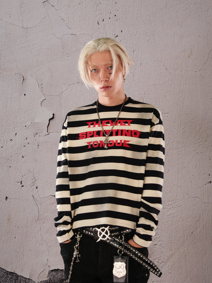 Stripe Letter Long Sleeve T-Shirt WN26612
