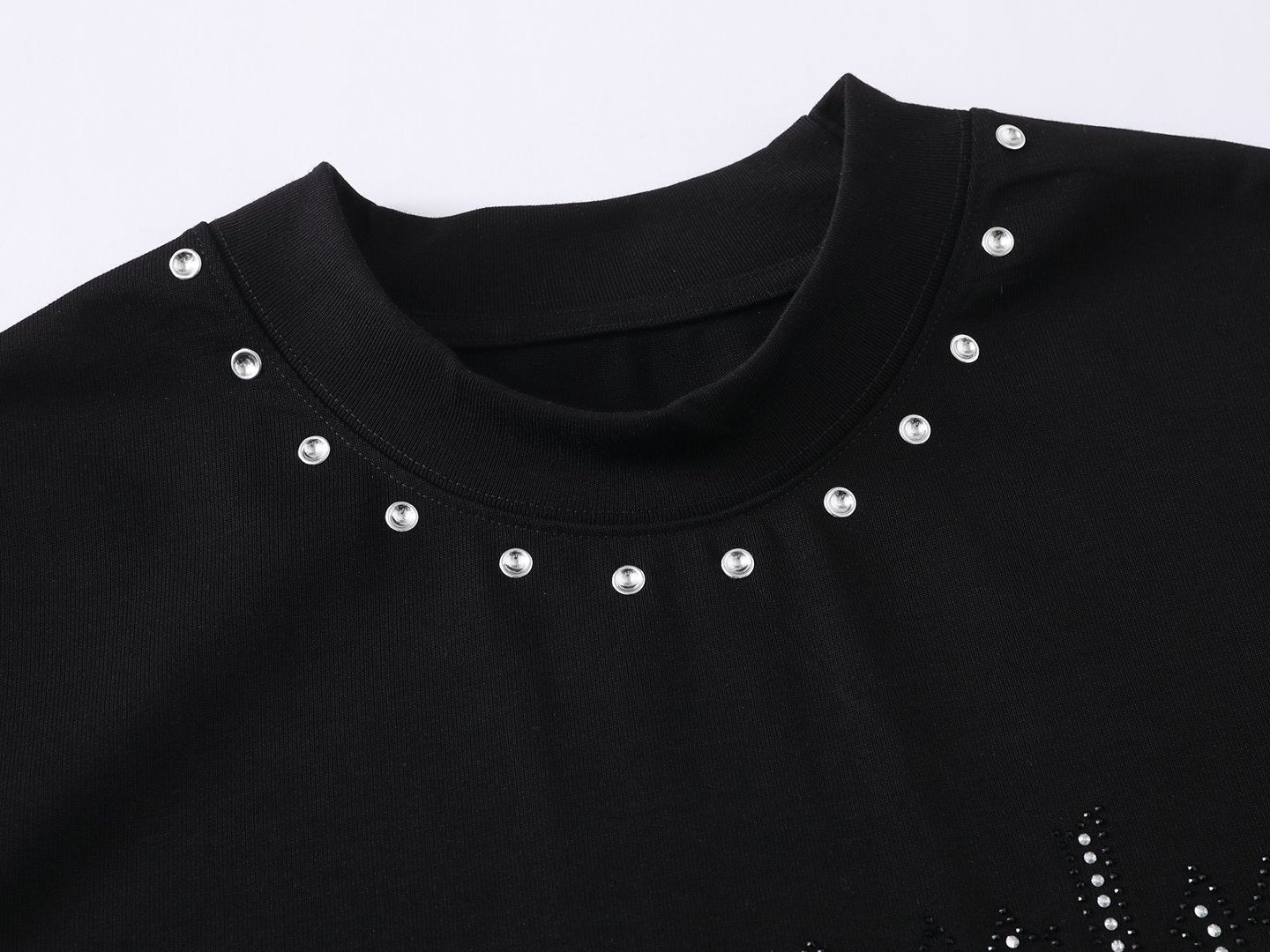 Letter Rhinestone Oversize Short Sleeve T-Shirt WN26044
