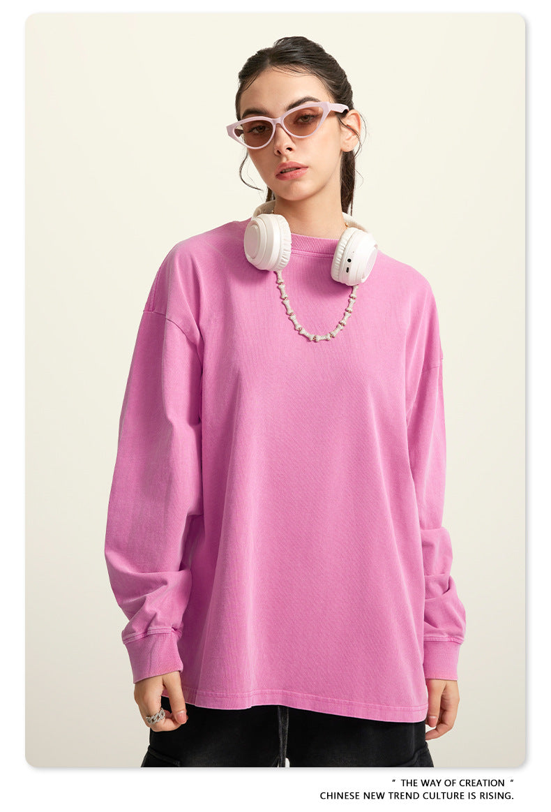 Oversize Washed Long Sleeve T-Shirt WN6052