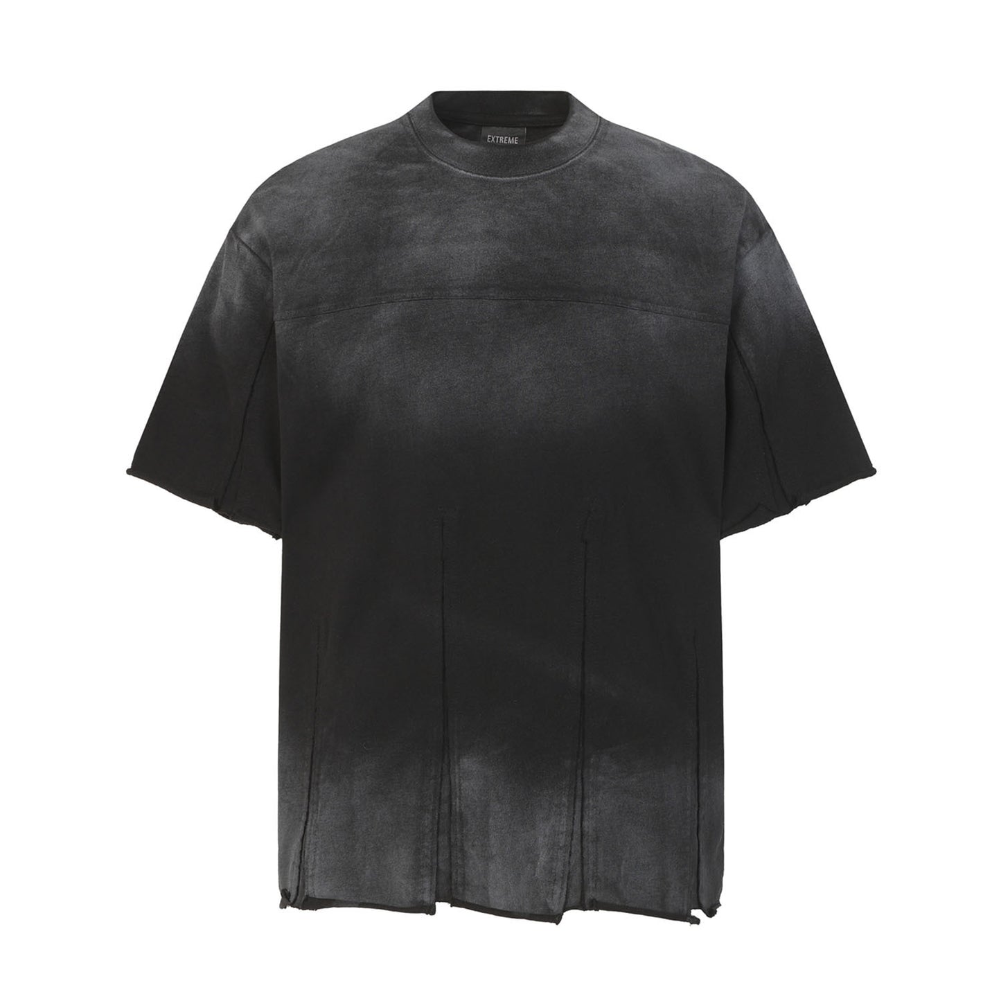 Washed Panel Raw Hem Short Sleeve T-Shirt WN26766