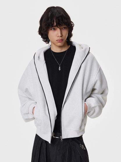 Heavy Air-Cotton Short Zipper Hoodie WN21404