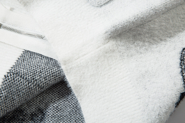 Butterfly Cross Design Oversize Zipper Knit Cardigan WN11170