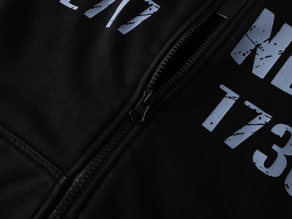 Dirty Washed Logo Print Zipper Hoodie & Dirty Washed Sweatpants Setup WN25540