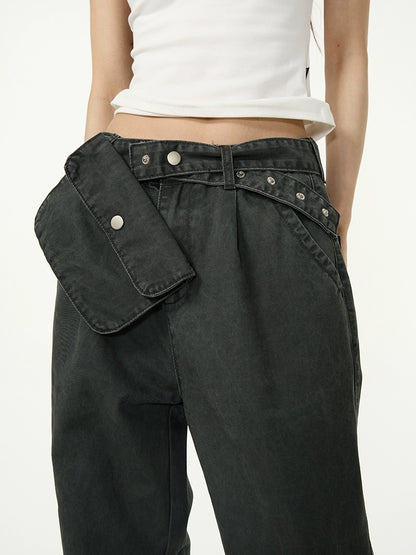 Waist Bag Design Denim Jeans WN5142