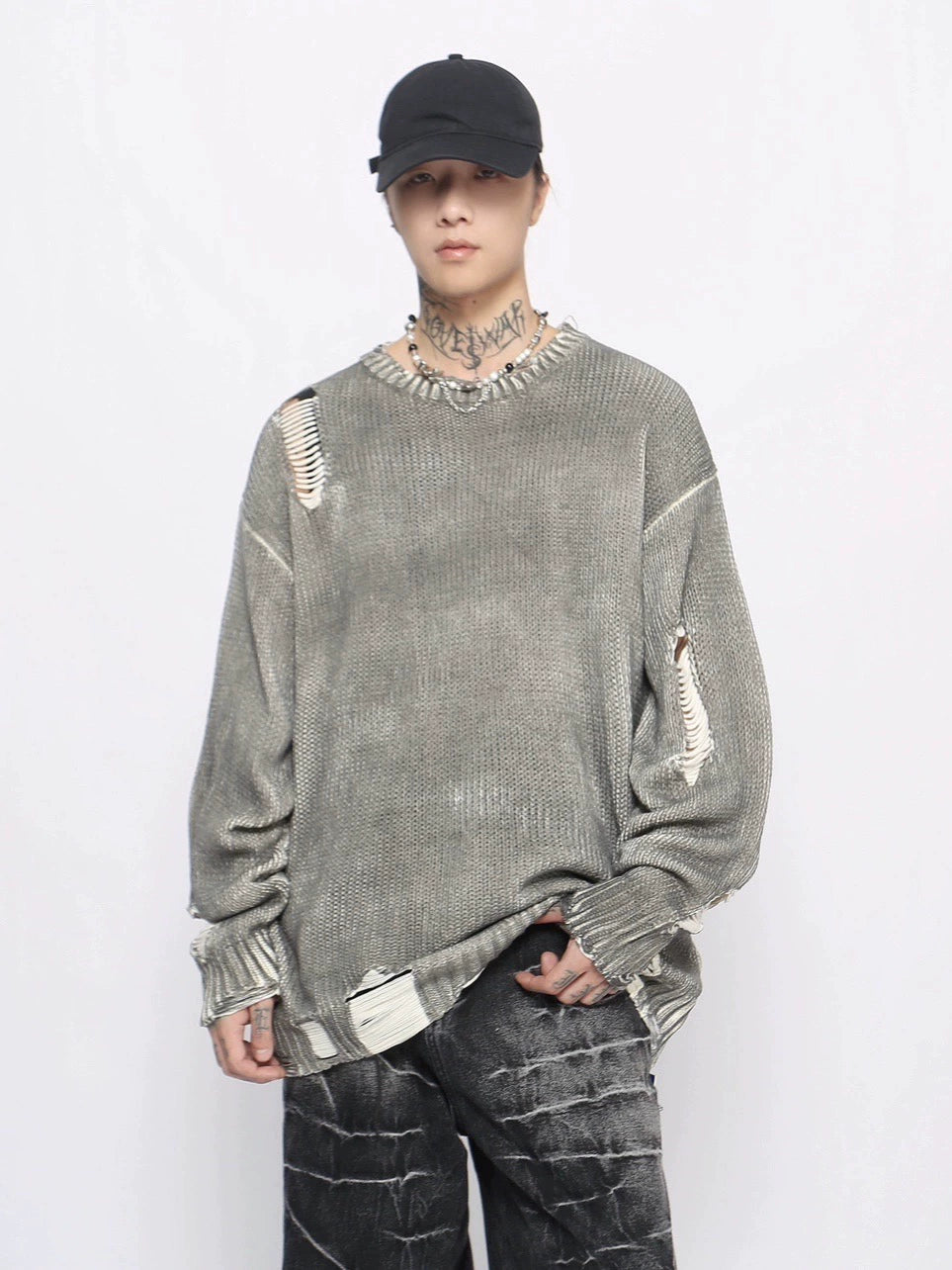 Damage Design Oversize Knit Sweater WN10920