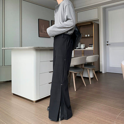 Elastic Waist Straight Wide Leg Trousers WN20400