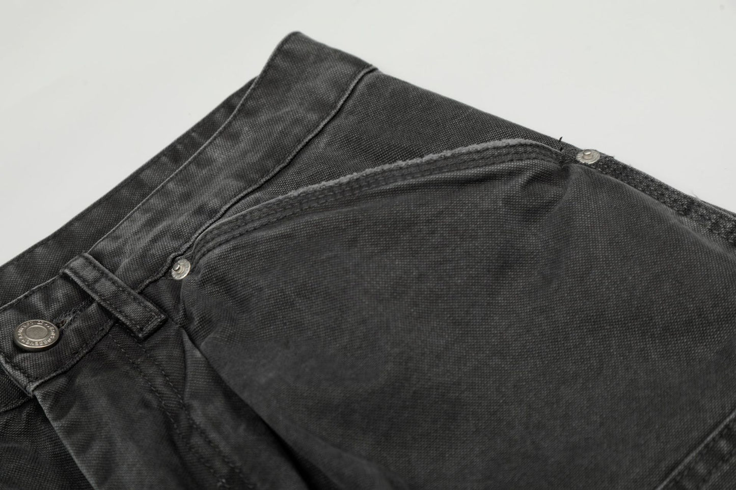 Washed Fade Curved Seam Wide Leg Denim Jeans WN25849