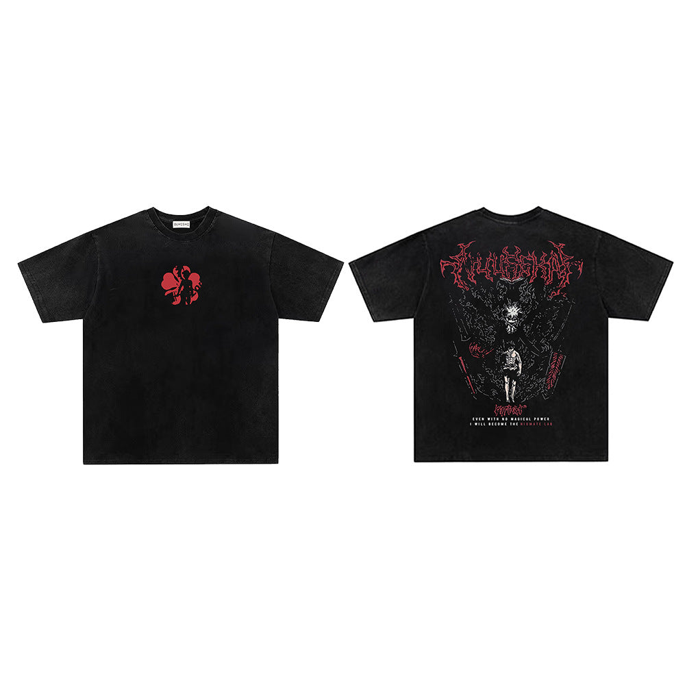 Washed Gothic Graphic Short Sleeve T-Shirt WN26780