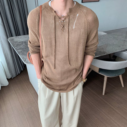 Lightweight Breathable Knit Sweater WN20471