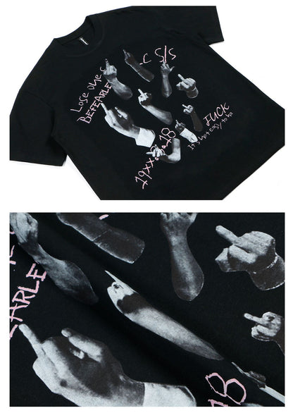 Graphic Letter Print Short Sleeve T-Shirt WN26209