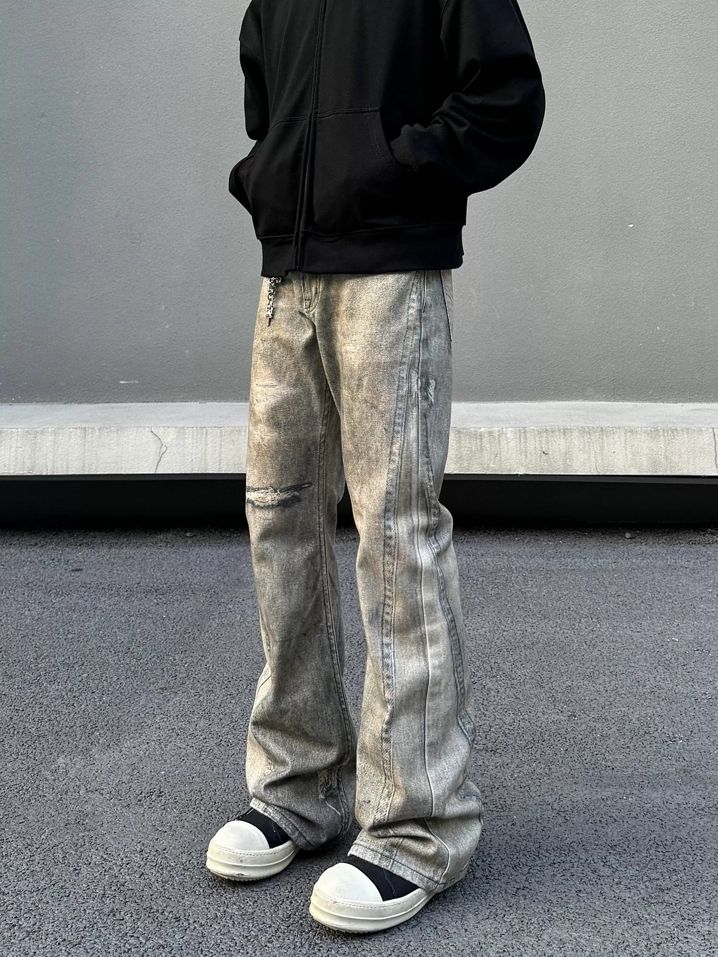 Digital Print Flare Denim Jeans WN19510