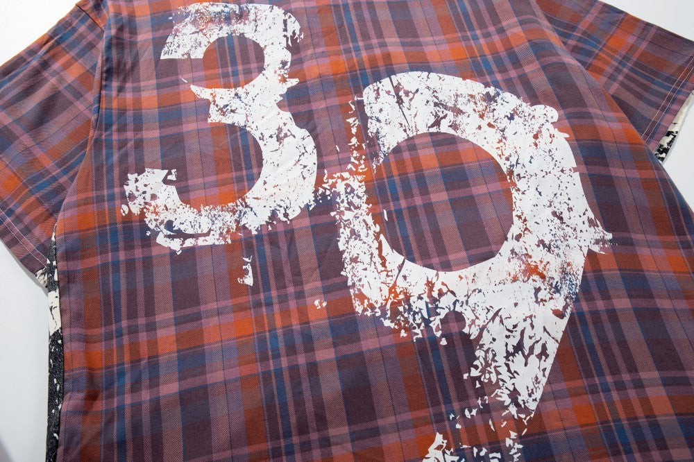 Plaid Graphic Number Polo Shirt WN28092