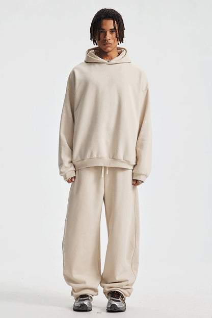 Fleece Lining Oversize Hoodie & Wide Leg Sweatpants Setup WN23113