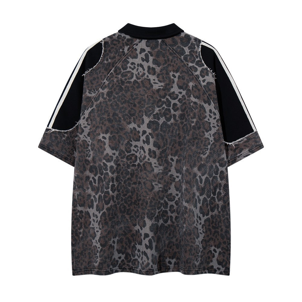 Leopard Embroidery Polo Shirt & Short Pants Setup WN27909