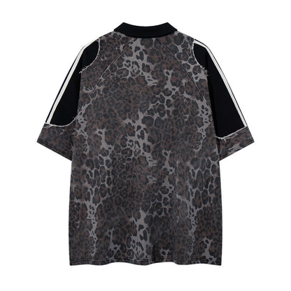 Leopard Embroidery Polo Shirt & Short Pants Setup WN27909