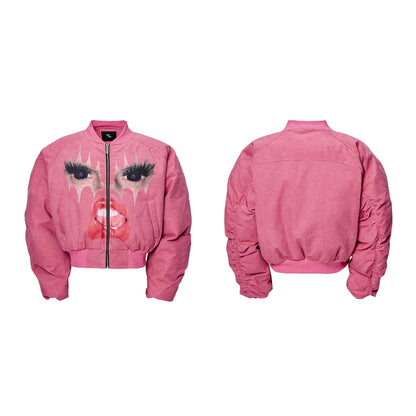 Lip Print Thick Puffer Jacket WN21844