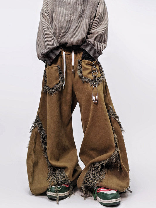 Fringe Multi-Pocket Wide Leg Pants WN24024