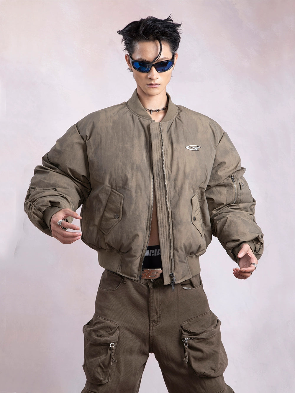 Multi-Pocket Padded Flight Jacket WN9314