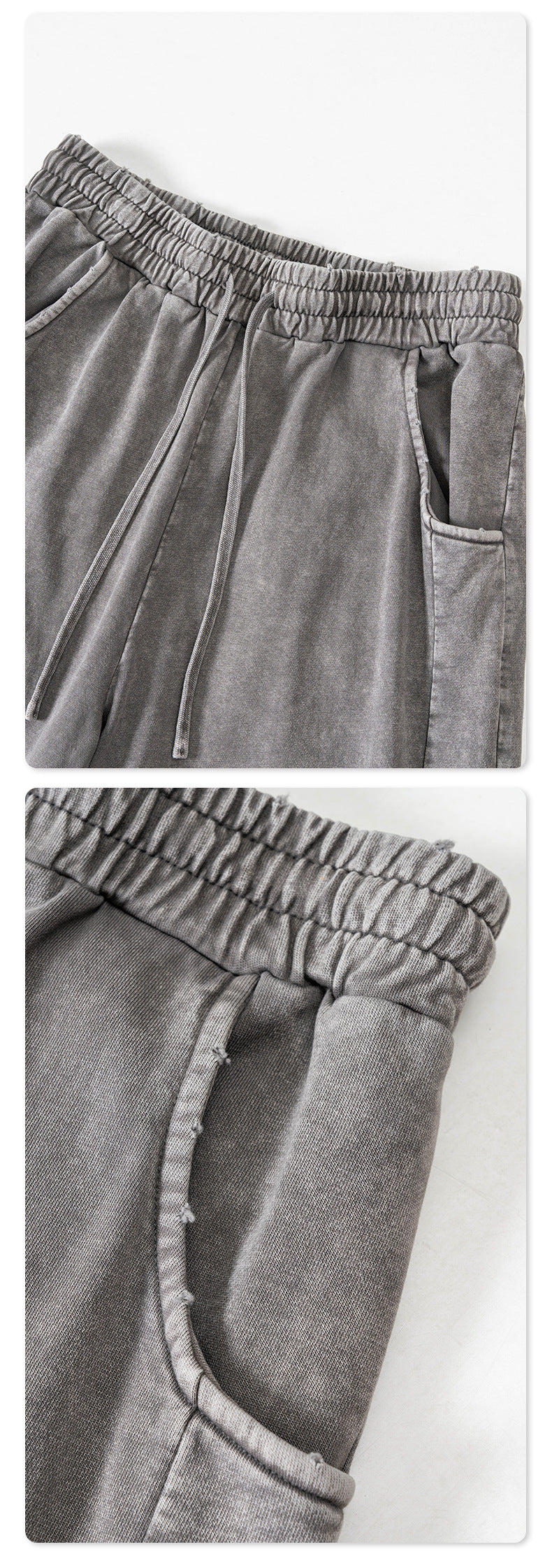 Washed Damage Wide-Leg Sweatpants WN6020