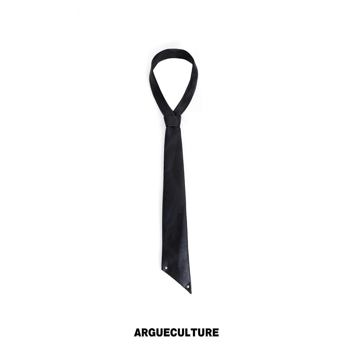 Crackle Asymmetric Leather Tie WN26988