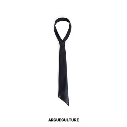Crackle Asymmetric Leather Tie WN26988